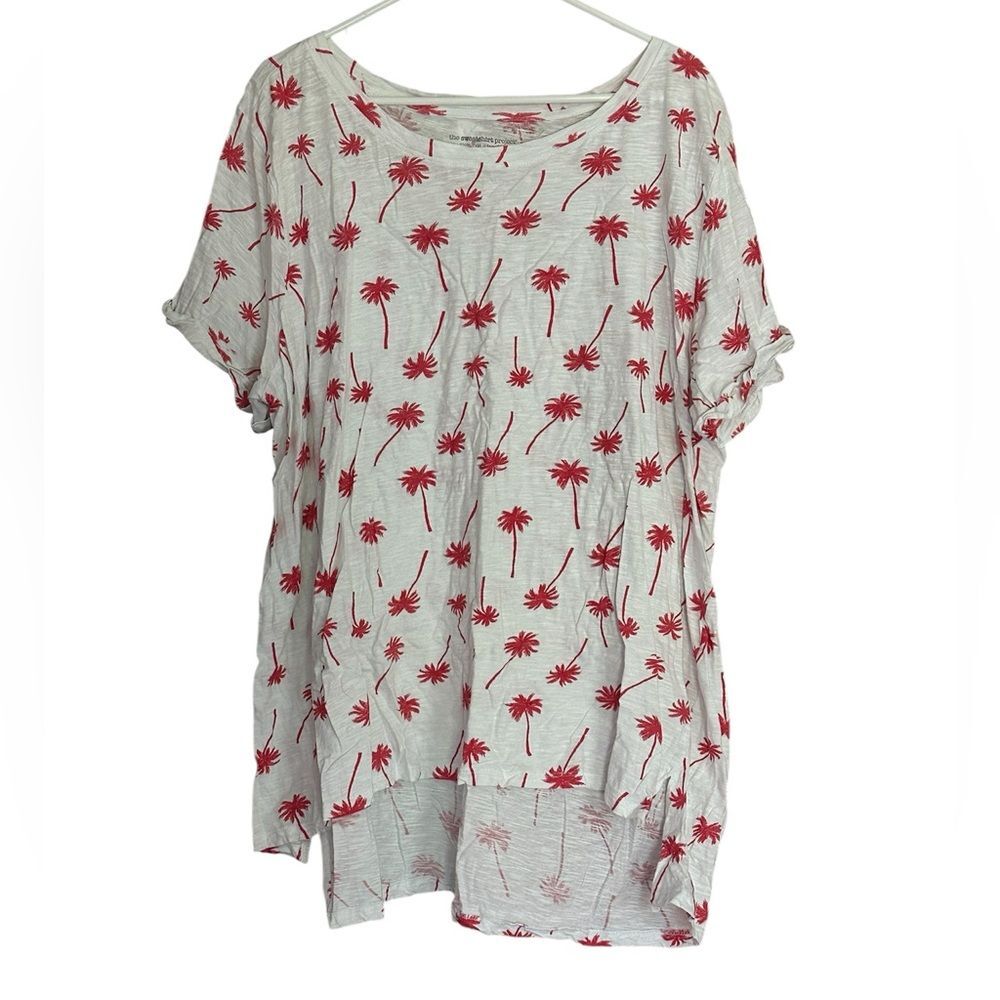 The Sweatshirt Project White Red Palm Tree Tee Size 3X